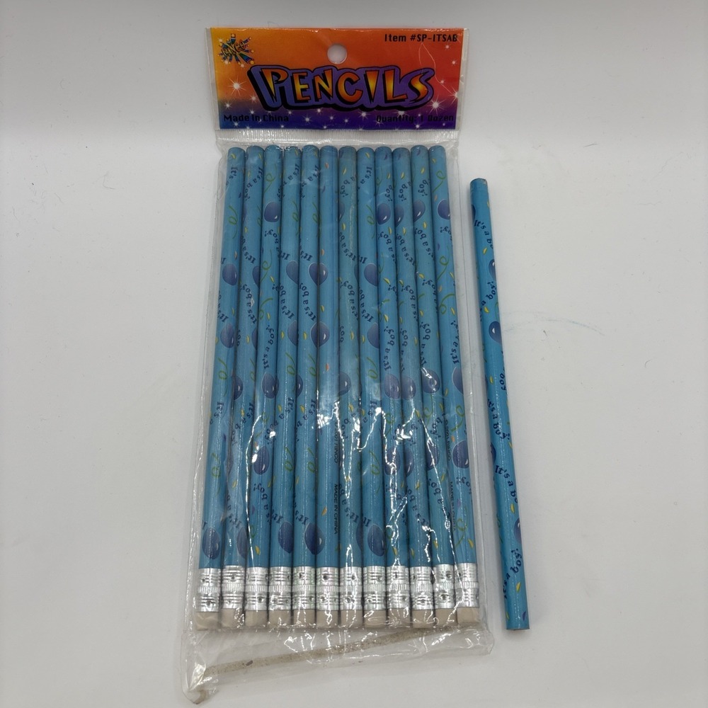 Vintage Rinco It's A Boy‎ Blue Pencils Lot Of 13  SP-ITSAB 1998 NEW